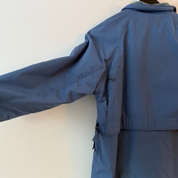 Vintage Woolrich Chore Jacket Flannel Lined Blue Oversized Size Large - Picture 7 of 12